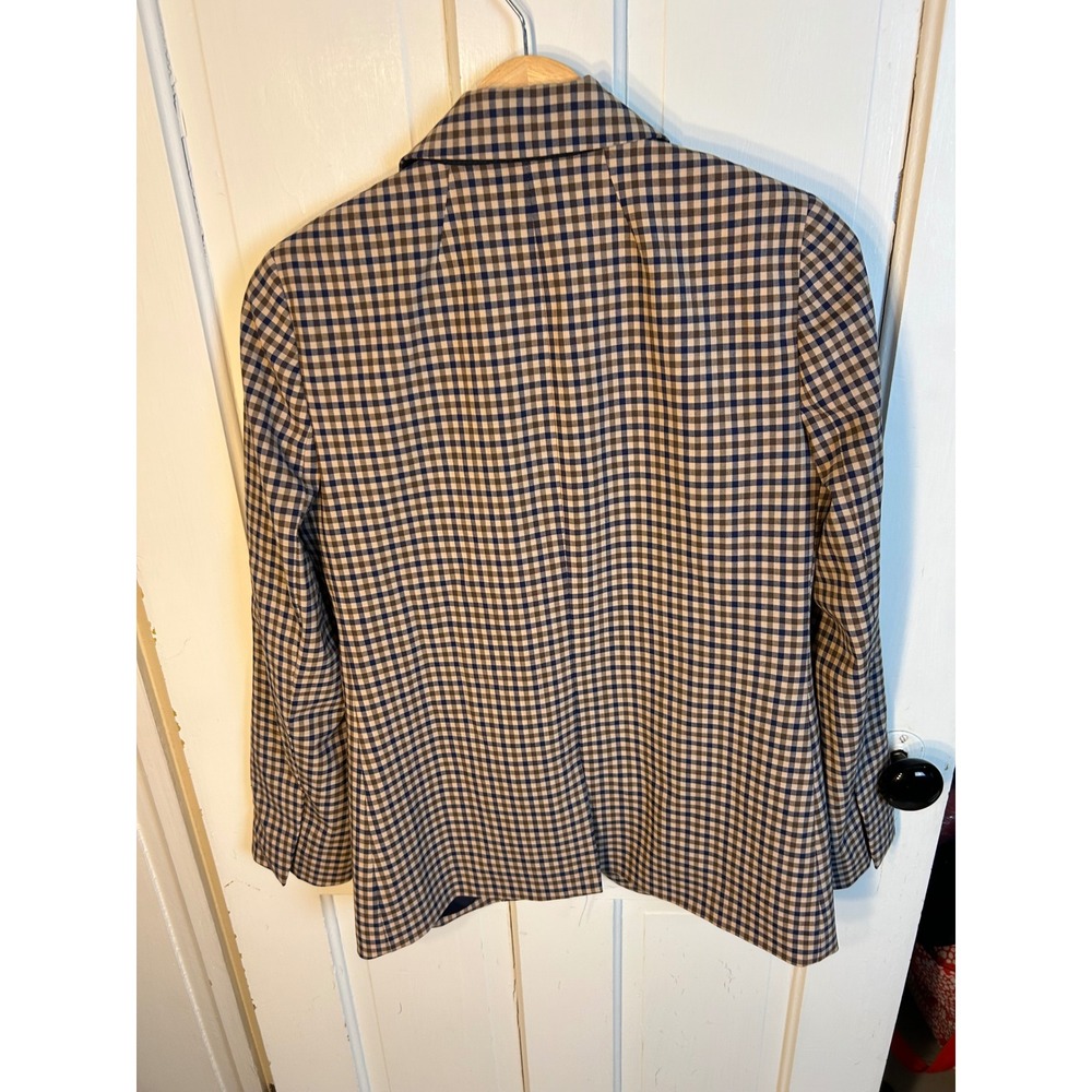 J.Crew Boyfriend Blazer Italian Stretch Wool Tollegno 1900 Plaid AQ232 Size 2 - Picture 4 of 7